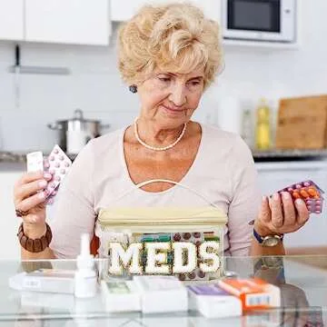 Geetery Chenille Letter Makeup Bag for Travel and Storage