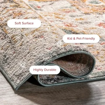 nuLOOM Oriental Rug Vintage Design Durable Easy Clean