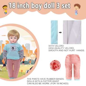 6 Piece Fashion 16 Inch Boy Doll Clothes Casual Wear Plaid Jacket Pants Sportswear Outfits with Tuxedo Suits for 16" Doll Accessories