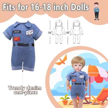 6 Piece Fashion 16 Inch Boy Doll Clothes Casual Wear Plaid Jacket Pants Sportswear Outfits with Tuxedo Suits for 16" Doll Accessories