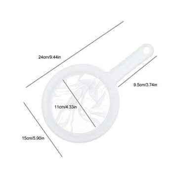 Sasha Square Kitchen Ultra-Fine Nylon Mesh Strainer I Plastic Sieve Fine Mesh Filter Spoon For Soy Milk Coffee Milk Yogurt Juice Kefir Honey Wine coladores de cocina (100 Mesh)