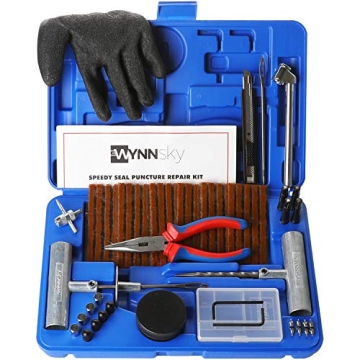 WYNNsky Universal Tire Repair Kit – 60 Pcs Heavy Duty Plug Tools for All Vehicles