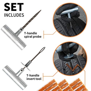 WYNNsky Tire Repair Kit for All Vehicles 60 Pcs Heavy Duty