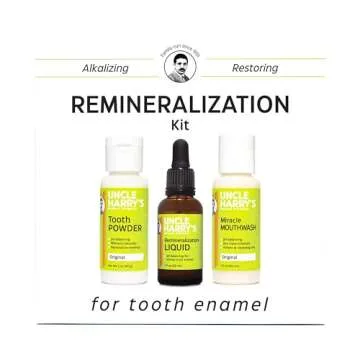 Uncle Harry's Natural Remineralization Kit for Tooth Enamel & Mineral - 3 Products Strengthen Weak E...