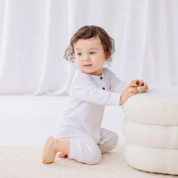 Bafeicao Baby Boy Girl 3 Pack Solid Romper Ribbed Long Sleeve Bodysuit Jumpsuit Infant Knitted Outfits Clothes, White+Grey+Black, 6-12M