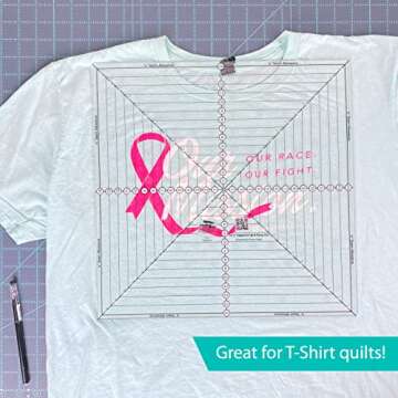 Creative Grids 12-1/2in Square It Up or Fussy Cut Square Quilt Ruler - CGRSQ12