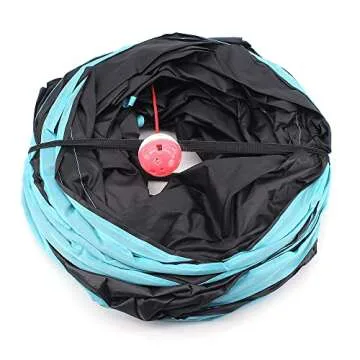 Bemodst Cat Tunnel for Indoor Cats, 2 Way/3 Way/4 Way/5 Way Cat Tubes and Tunnels Collapsible S-Shape Small Animal Tubes Kitty Tunnels Interactive Maze Cat Toy for Kitten Rabbit Ferret - 5 Way