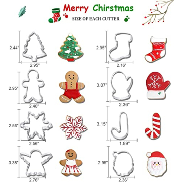 8Pcs Christmas Cookie Cutters Set for Holiday Fun