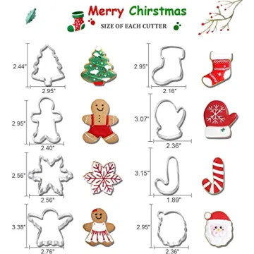 8Pcs Christmas Cookie Cutters Set for Holiday Fun