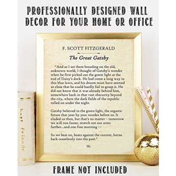 F. Scott Fitzgerald - The Great Gatsby - 11x14 Unframed Typography Book Page Print - Great Gift for ...