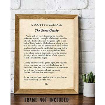 F. Scott Fitzgerald - The Great Gatsby - 11x14 Unframed Typography Book Page Print - Great Gift for Twentieth-Century Literature Fans Under $15?