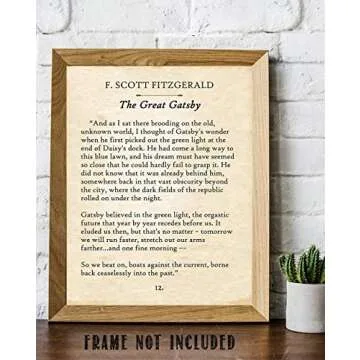F. Scott Fitzgerald - The Great Gatsby - 11x14 Unframed Typography Book Page Print - Great Gift for Twentieth-Century Literature Fans Under $15?