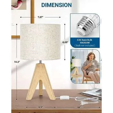 Dewenwils Boho Small Table Lamp - Elegant & Compact