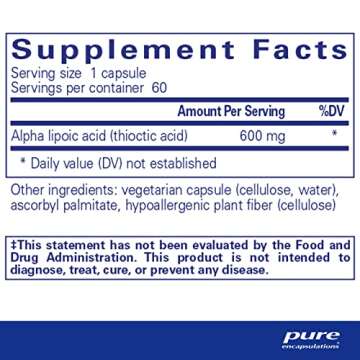 Pure Encapsulations Alpha Lipoic Acid 600 mg - Premium Antioxidant for Nerve Health & Metabolic Supp...