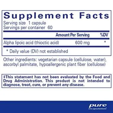 Pure Encapsulations Alpha Lipoic Acid 600 mg - Premium Antioxidant for Nerve Health & Metabolic Supp...