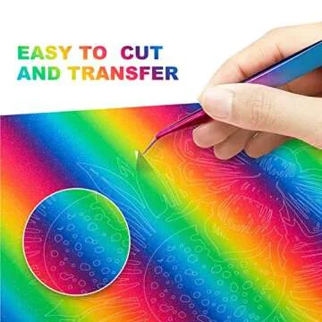 WRAPXPERT 12" Glitter Rainbow Adhesive Vinyl Roll