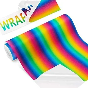 WRAPXPERT 12" Glitter Rainbow Adhesive Vinyl Roll