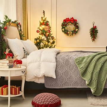 Longhui bedding Grey Chenille Cable Knit Sherpa Throw Blanket – Thick, Soft, Big, Cozy Gray Knitted Fleece Blankets for Couch, Sofa, Bed – Large 51 x 63 Inches Coverlet All Season