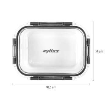 Zyliss E981064 640ml Glass Container, Shatterproof Glass, Airtight Food Storage Box with Sealable Li...
