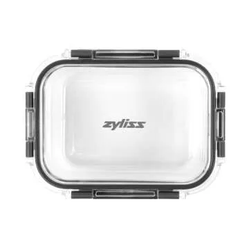 Zyliss E981064 640ml Glass Container, Shatterproof Glass, Airtight Food Storage Box with Sealable Lid, Microwave Safe, BPA Free, Freezer Safe, Fridge Storage, Food Container, 18cm x 14cm x 6cm