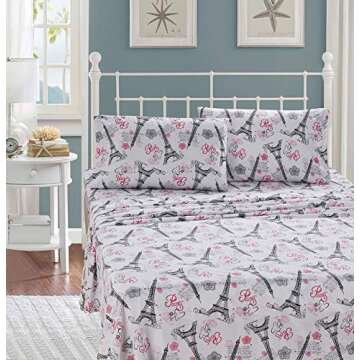 Paris Eiffel Tower 7 Piece Comforter Set - Queen Size