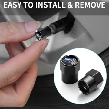 Subaru Tire Valve Stem Caps Set - 4 Metal Caps