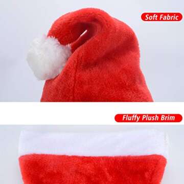 Christmas Hat Santa Hat Xmas Holiday Hat for Adults Unisex Velvet Comfort Christmas Hats Extra Thick...