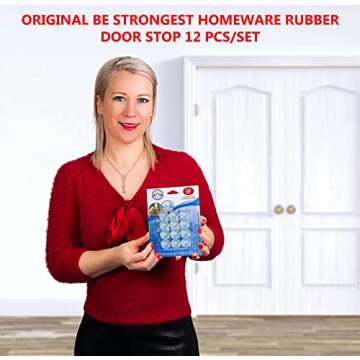 Door Bumper - Small Rubber Bumpers - Clear Rubber Door Stopper Bumpers - Wall Protector Clear Rubber Door Stop 12 in Pack - Shower Door Stoppers - Stick on Hard Bumpers for Walls Heavy Use (12)