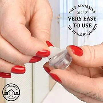 Door Bumper - Small Rubber Bumpers - Clear Rubber Door Stopper Bumpers - Wall Protector Clear Rubber Door Stop 12 in Pack - Shower Door Stoppers - Stick on Hard Bumpers for Walls Heavy Use (12)