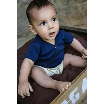 L'ovedbaby Organic Kimono Bodysuit for Newborns - Navy