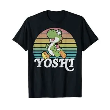 Super Mario Yoshi Retro Line Run Portrait T-Shirt