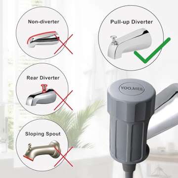 Pets Shower Attachment, Quick Connect on Tub Spout w/Front Diverter, Ideal for Washing Pets and Clea...