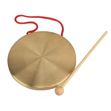 Yibuy 15.5cm Brass Opera Gong with Play Hammer - Perfect for Events & Rhythm Training