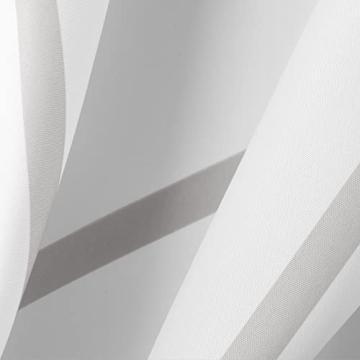 mDesign Fabric Geometric Shower Curtain - Chic Waterproof Linen