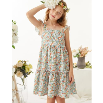 GRACE KARIN Girls Floral Spring Dress for Stylish Kids