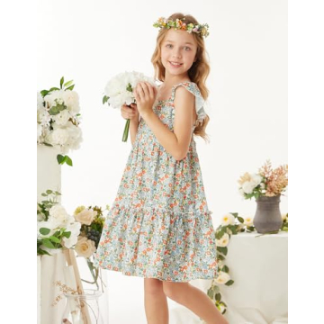GRACE KARIN Girls Floral Spring Dress for Stylish Kids