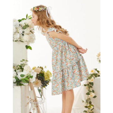 GRACE KARIN Girls Floral Spring Dress for Stylish Kids