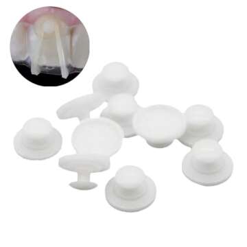 Sino Dental Orthodontic Brackets Bondable Braces Lingual Buttons 10pcs/Pack,Round Base,Ceramic Mater...