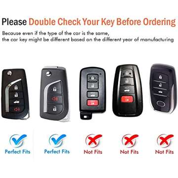 KPPOWER for Toyota Key Fob Cover with Keychain Soft TPU 360 Degree Protection Key Case Compatible wi...