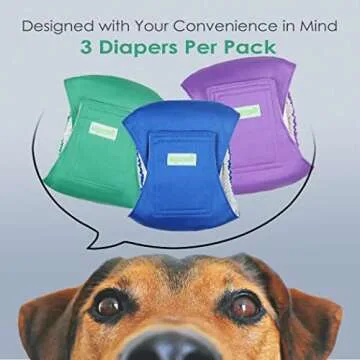 Wegreeco Washable Dog Diapers - Washable Male Dog Belly Wrap- Pack of 3 - (Blue,Green,Purple,Small)