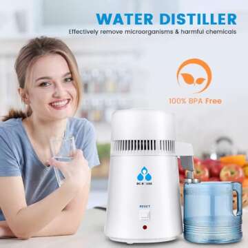 DC HOUSE 1 Gallon Water Distiller Machine, 750W 4L Pure Distilled Water Maker Machine for Home Count...