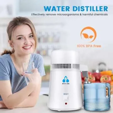 DC HOUSE 1 Gallon Water Distiller Machine, 750W 4L Pure Distilled Water Maker Machine for Home Count...