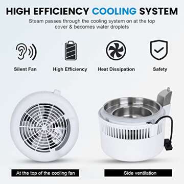 DC HOUSE 1 Gallon Water Distiller Machine, 750W 4L Pure Distilled Water Maker Machine for Home Countertop Table Desktop, Drinking Purifier for Home Kitchen CPAP Hmidifiers with Pastic Container