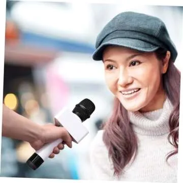 HAPINARY Portable Triangular Abs Microphone Logo Flag for Interview Stations Mic Logo Flag Station White for Tv Stations and Reporters