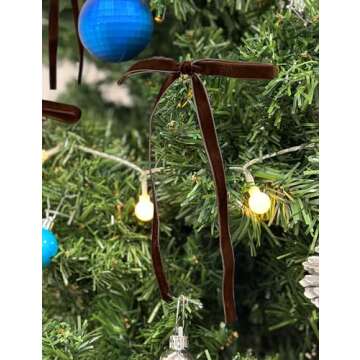 24 Pcs Velvet Christmas Tree Bows - Vintage Decor