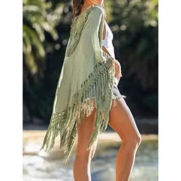 CUPSHE Women Boho Fringe Kimono for Summer Style