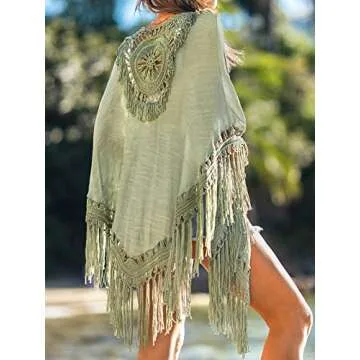 CUPSHE Women Boho Fringe Kimono for Summer Style