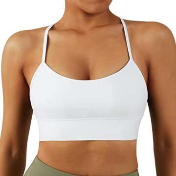 Stylish MOSHENGQI Y Back Padded Sports Bra - Medium Support Yoga Bra in White