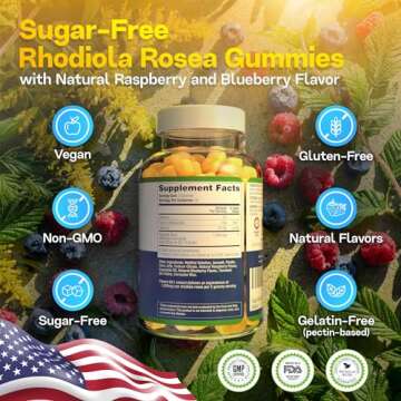 Sugar-Free Rhodiola Rosea Gummies for Energy & Mood