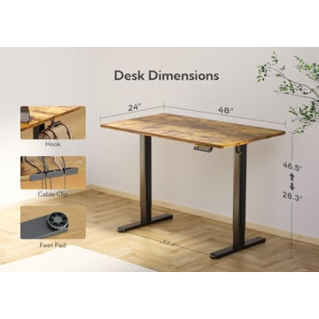 Claiks Electric Standing Desk Adjustable Height Ergonomic Office